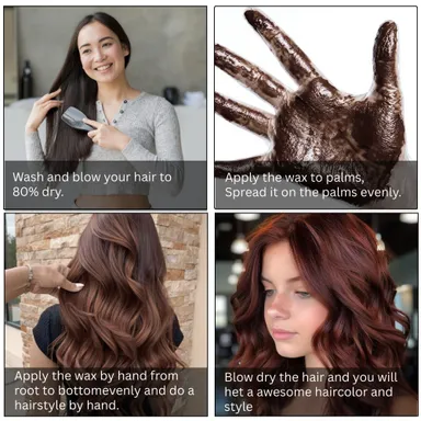 TRUOM Temporary Hair Color Wax for Men and Women 1 Day 1 Wash Perfect Hair Styling Choco Brown thumbnail 3
