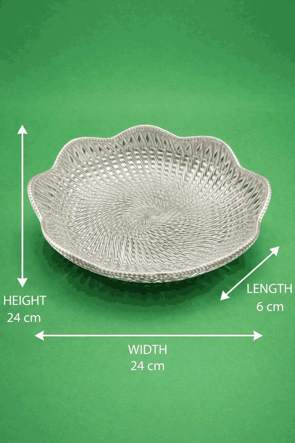 Silver Coated Decorative Plastic Bowl | Premium Designer Serving Bowl for Dry Fruits, Sweets, Pooja & Home Decor | Perfect for Gifting & Festival Use image 2