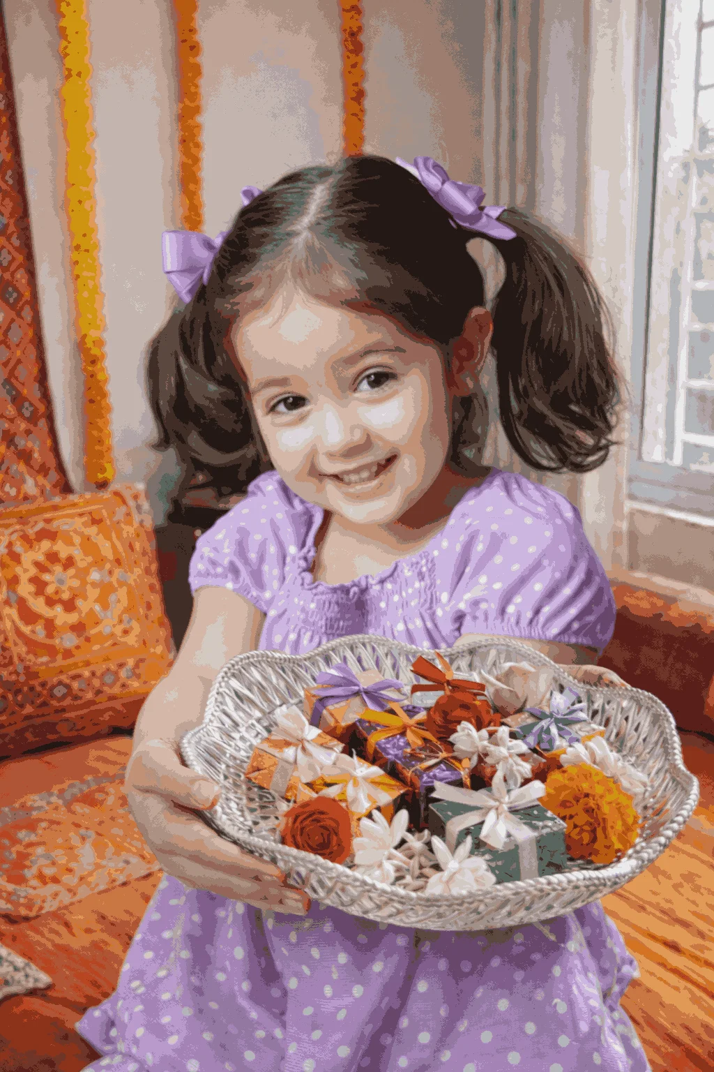 Silver Coated Decorative Plastic Bowl | Premium Designer Serving Bowl for Dry Fruits, Sweets, Pooja & Home Decor | Perfect for Gifting & Festival Use image 4