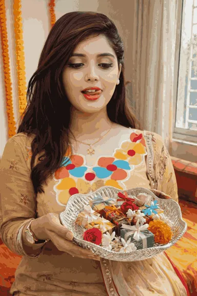 Silver Coated Decorative Plastic Bowl | Premium Designer Serving Bowl for Dry Fruits, Sweets, Pooja & Home Decor | Perfect for Gifting & Festival Use thumbnail 0