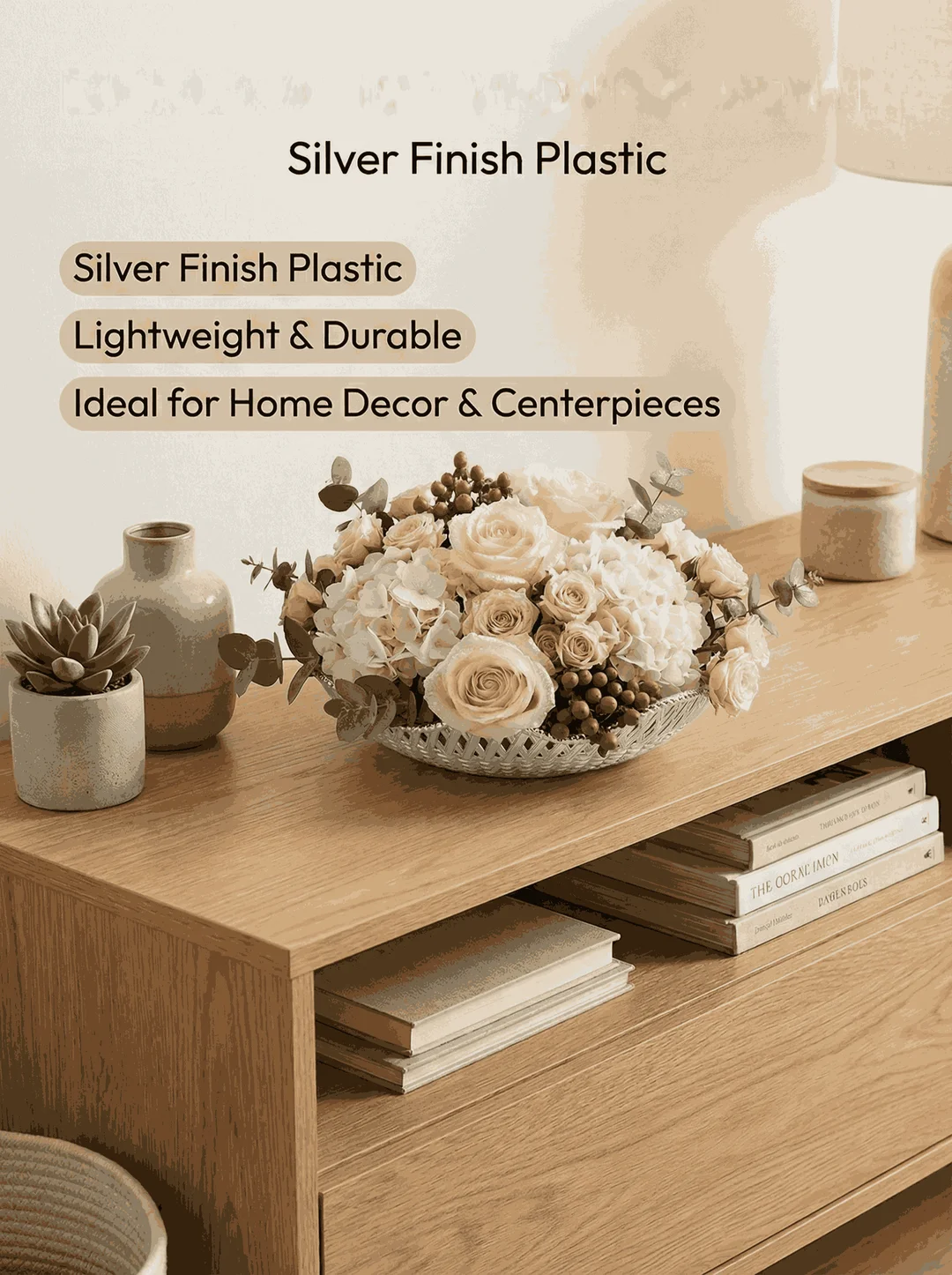 Silver Coated Decorative Plastic Bowl | Premium Designer Serving Bowl for Dry Fruits, Sweets, Pooja & Home Decor | Perfect for Gifting & Festival Use image 4