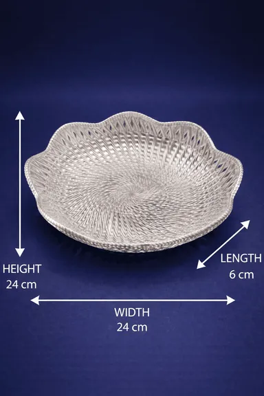 Multipurpose Silver Finish Plastic Bowl | Decorative Dry Fruit & Prasad Bowl | Home & Festival Table Decor thumbnail 1