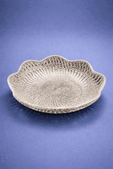 Multipurpose Silver Finish Plastic Bowl | Decorative Dry Fruit & Prasad Bowl | Home & Festival Table Decor thumbnail 4