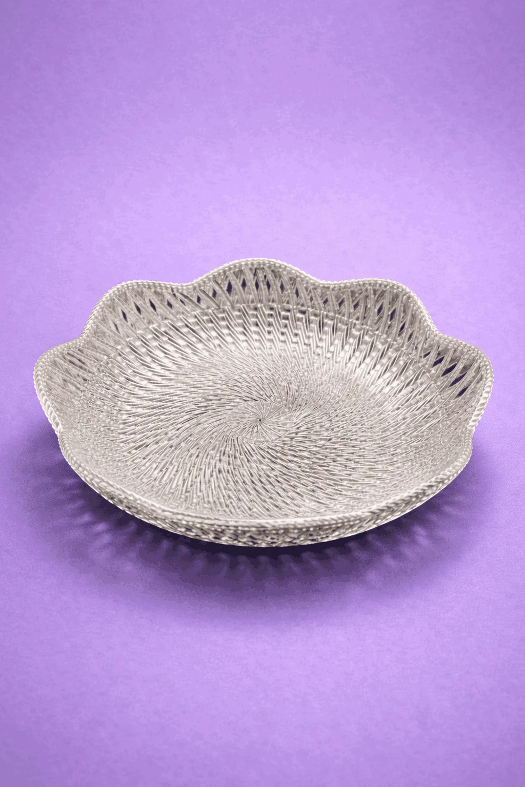 Silver Decorative Serving Bowl | Plastic Festival & Wedding Gift Bowl | Elegant Center Table & Dining Decor Item image 5