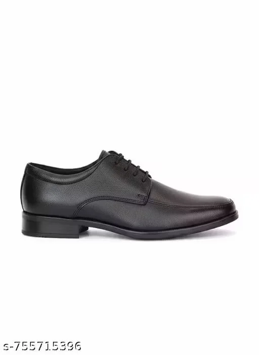 Men’s Black Formal Lace-Up Shoes – Textured Synthetic Leather Office & Party Wear Size 6 image 3