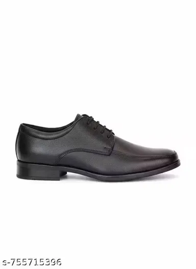 Men’s Black Formal Lace-Up Shoes – Textured Synthetic Leather Office & Party Wear Size 6 thumbnail 2