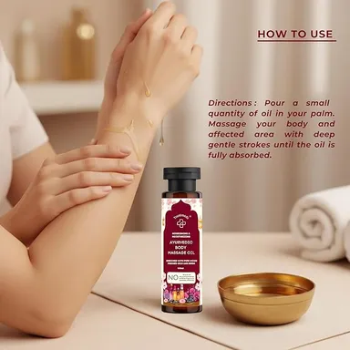 Trustmeds Ayurvedic Natural Cold Pressed Body Massage Oil 100ml – 100% Chemical Free Ayurvedic Herbal Blend for Skin Nourishment, Daily Massage, Stress Relief, Muscle Relaxation, Deep Moisture & Soft Smooth Skin 100ml Ayurvedic Herbal Body Massage O thumbnail 4