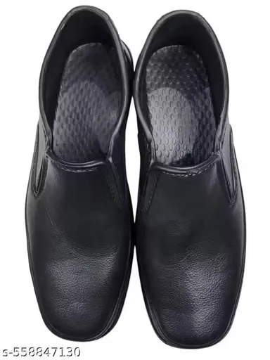 Men’s Black Formal Rubber Slip-On Shoes – Lightweight Waterproof Office & Daily Wear Footwear size 6 thumbnail 0