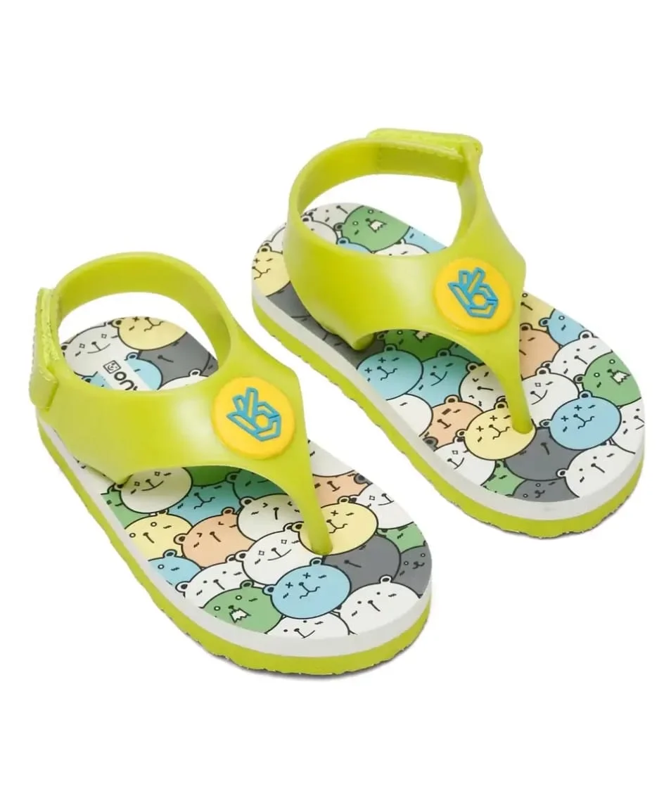 Premium Pumpkin Candy Flip‑flops for Toddlers Boys EVA Summer Kids Sandals Adjustable Back Strap Neon Green Comfortable Beach Everyday Wear Shoes image 2