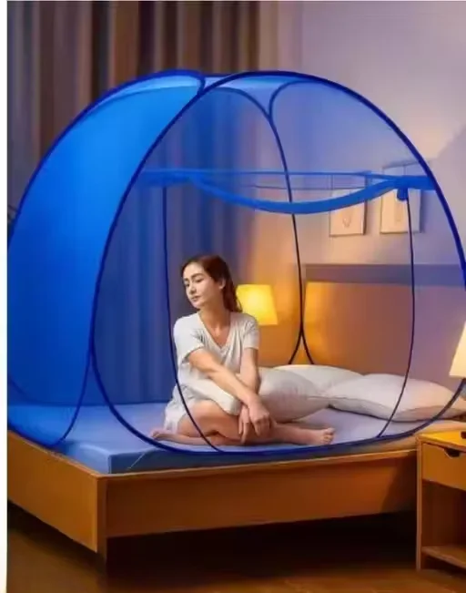 Premium Double Bed Mosquito Net Foldable Pop-Up Machardani Polyester Anti Mosquito Mesh Canopy for King & Queen Size Bed Washable Insect Protection Tent India image 1