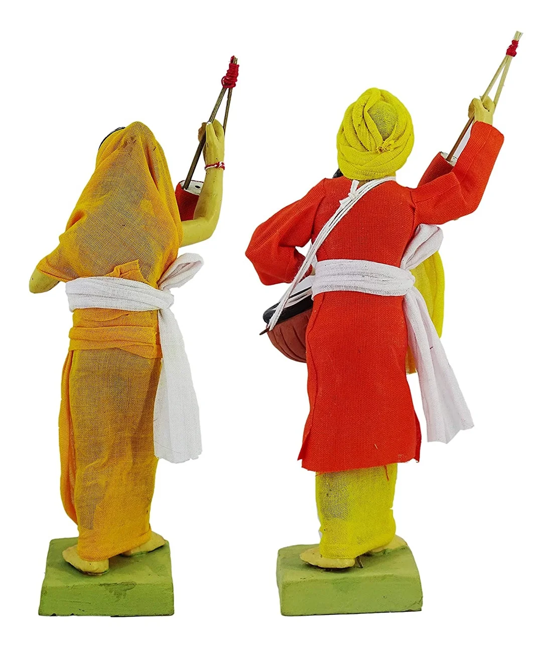 Handmade folk singer couple  Handicraft Figurine | Traditional Decorative Showpiece for Home & Office | Cultural Gift Item Golu dolls image 3