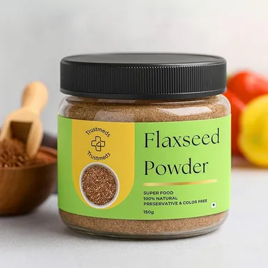 Trustmeds Ground Flaxseed Powder 300g (2×150g) | High Omega‑3 Alsi Powder for Heart Health Gut Digestion Weight Management Antioxidants & Fibre Superfood Natural Plant Nutrition 2 Jar Pack – 150g Each (Total 300g) 270 ML thumbnail 5