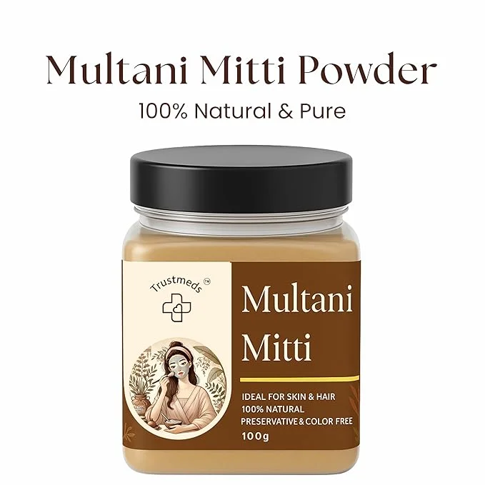 Trustmeds 100% Pure Multani Mitti Powder (100g) for Face & Hair – Natural Fuller’s Earth Clay for Oil Control, Tan Removal, Glowing Skin & Skincare DIY – Chemical & Preservative Free Trustmeds 100% Pure Multani Mitti Powder 100g – Face image 3