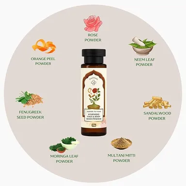 Trustmeds Ayurvedic Powder‑to‑Foam Face & Body Wash Powder 50g + Vitamin C Aloe Vera Neem Face Gel 50g Combo Deep Cleansing Brightening Natural Skin Care Kit Chemical‑Free Daily Use Trustmeds Face & Body Wash 50g + Aloe Neem Gel 50g Combo 16 thumbnail 3