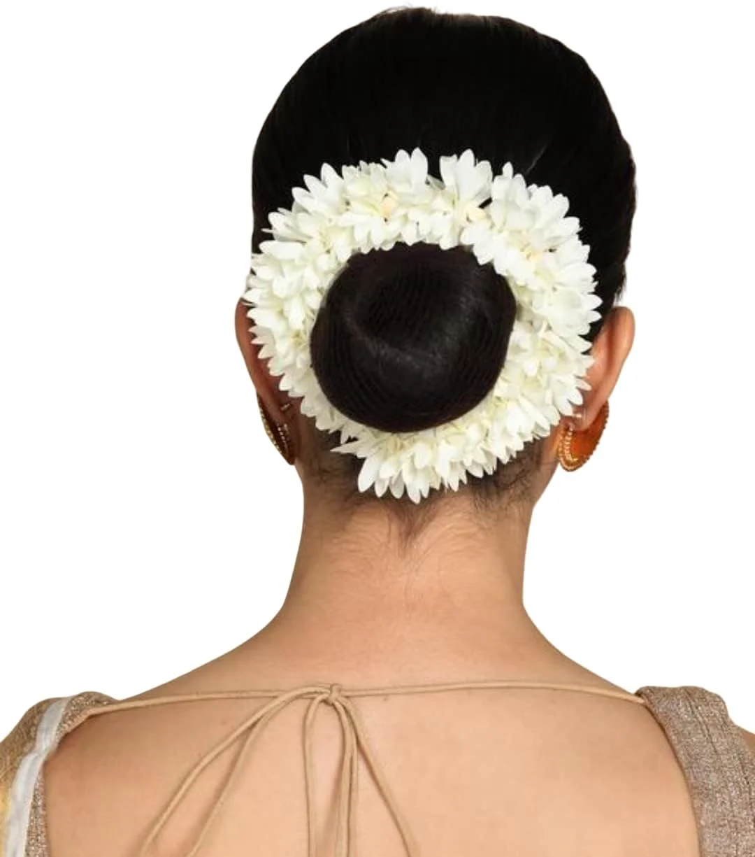 Artificial Jasmine Mogra Flower Hair Gajra, Garland Juda Decoration Phool for Women, Hair Accessories Realistic Juda Bun Mallipoo (White) image 4