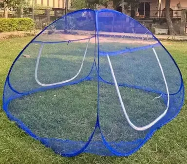 Premium Polyester Mosquito Net for Double Bed King Size Queen Size Foldable Tent Style Machhardani Insect Protection Bedroom Net  thumbnail 1