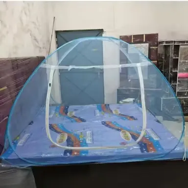 Premium Polyester Mosquito Net for Double Bed King Size Queen Size Foldable Tent Style Machhardani Insect Protection Bedroom Net  thumbnail 2