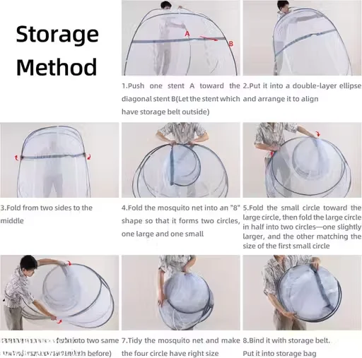 Double Bed Mosquito Net Machardani Foldable Polyester Mesh Anti‑Insect Canopy 6×6 ft Breathable Protection for Bedroom Adults Kids Monsoon image 3