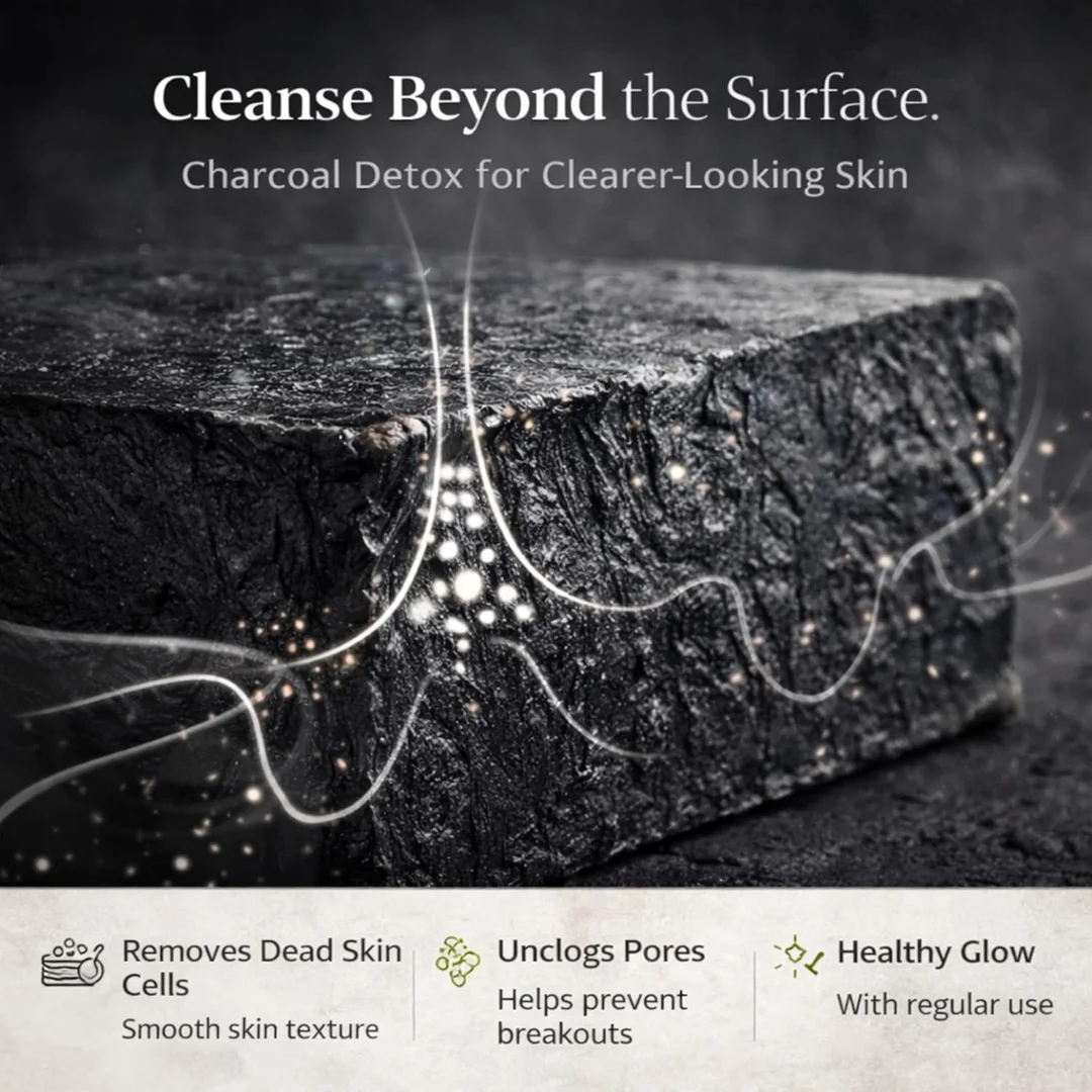 Sova & Soaps Handcrafted Activated Charcoal Detox Soap Bar (Pack of 2) | Organic Herbal Bath Soap for Deep Pore Cleansing, Natural Moisturizing & Skin Refreshment – Pure & Gentle for All Skin Types (100g each) image 3