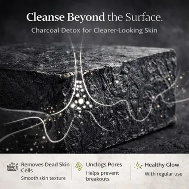 Sova & Soaps Handcrafted Activated Charcoal Detox Soap Bar (Pack of 2) | Organic Herbal Bath Soap for Deep Pore Cleansing, Natural Moisturizing & Skin Refreshment – Pure & Gentle for All Skin Types (100g each) thumbnail 2