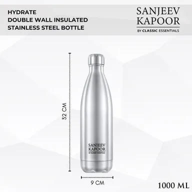Sanjeev Kapoor Stainless Steel Insulated Water Bottle by Classic Essentials – Double Wall, Leak Proof, Hot & Cold Beverage Bottle thumbnail 1