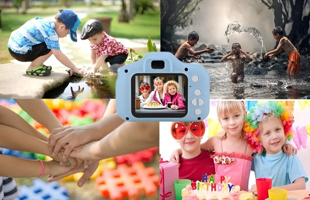 Kids Digital Camera |Mini Cute Children’s Camera with Rechargeable Battery| Strap and USB Cable image 1