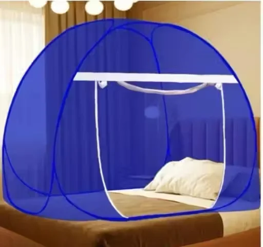 Mosquito Net Double Bed King Size | Blue Colour, Durable Fine Mesh Bed Canopy for Complete Mosquito & Insect Protection| Comfortable Sleep, Easy Pop-Up Setup for Indian Homes image 2