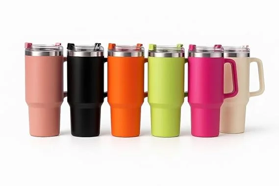 Digital Wave 1200ml Stainless Steel Vacuum Insulated Tumbler with Handle & Straw Leak‑Proof Travel Mug Hot Cold Reusable Cup Large Capacity Double Wall India image 2