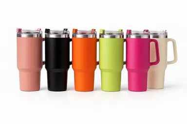 Digital Wave 1200ml Stainless Steel Vacuum Insulated Tumbler with Handle & Straw Leak‑Proof Travel Mug Hot Cold Reusable Cup Large Capacity Double Wall India thumbnail 1
