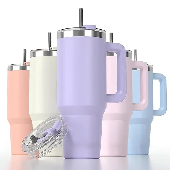 Digital Wave 1200ml Stainless Steel Vacuum Insulated Tumbler with Handle & Straw Leak‑Proof Travel Mug Hot Cold Reusable Cup Large Capacity Double Wall India image 1