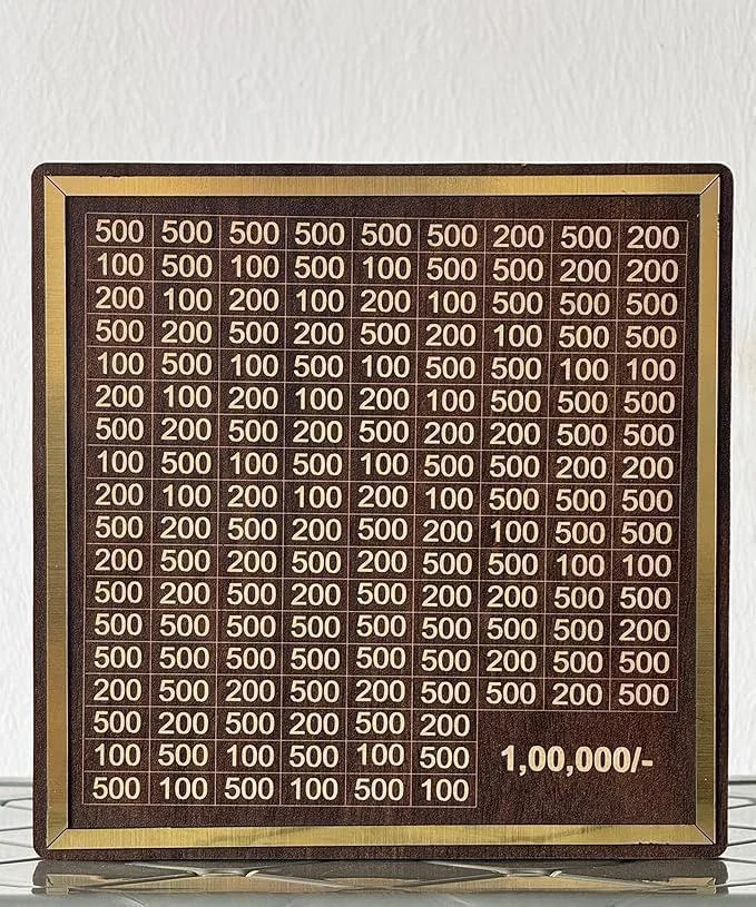 Premium Wooden Money Bank with Number Grid Design for Kids Adults | Decorative Savings Box Puzzle Chart, Educational Financial Goal Tracker for Home Office image 2