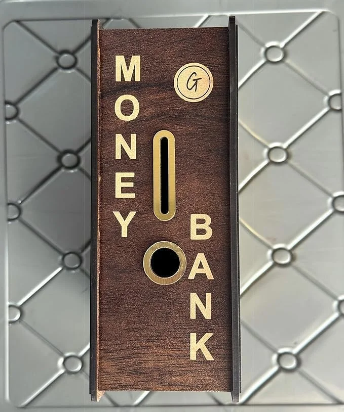 Premium Wooden Money Bank with Number Grid Design for Kids Adults | Decorative Savings Box Puzzle Chart, Educational Financial Goal Tracker for Home Office image 3