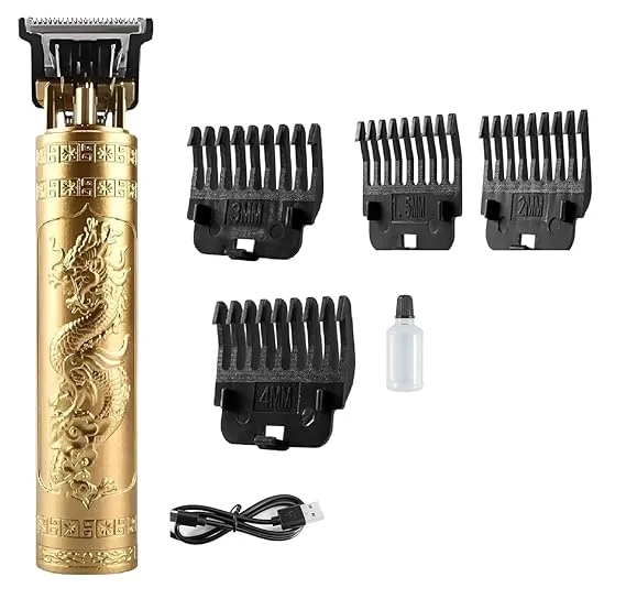 T9 Vintage Hair Trimmer Salon Series Fully Waterproof Professional Hair & Beard Trimmer with 60-Minute Runtime, 4 Length Settings Battery Powered Grooming Machine for Men image 1