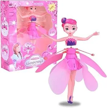 Digital Wave Hand Sensor Control USB Powered Magic Flying Fairy Doll, Sky Dancers Rainbow Glitter Princess Flying Toy for Girls Boys Indoor Hover Drone Toy Random Colour thumbnail 1
