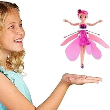 Digital Wave Hand Sensor Control USB Powered Magic Flying Fairy Doll, Sky Dancers Rainbow Glitter Princess Flying Toy for Girls Boys Indoor Hover Drone Toy Random Colour image 1