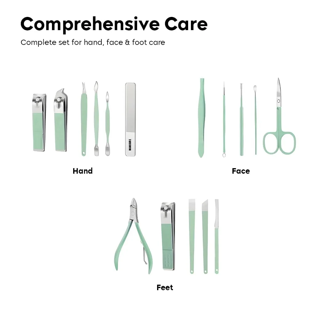 Digital Wave 16 Pieces Stainless Steel Manicure Pedicure Nail Clipper Kit with Professional Grooming Tools, Scissors, Tweezers, Cuticle Pusher and Portable Travel Case for Men Women Home Salon Use image 6