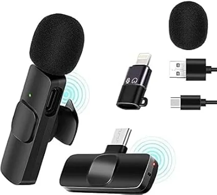 K8 Wireless Clip-On Microphone with Receiver Type-C and Lightning Compatible image 2