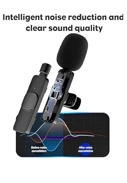 K8 Wireless Clip-On Microphone with Receiver Type-C and Lightning Compatible image 4