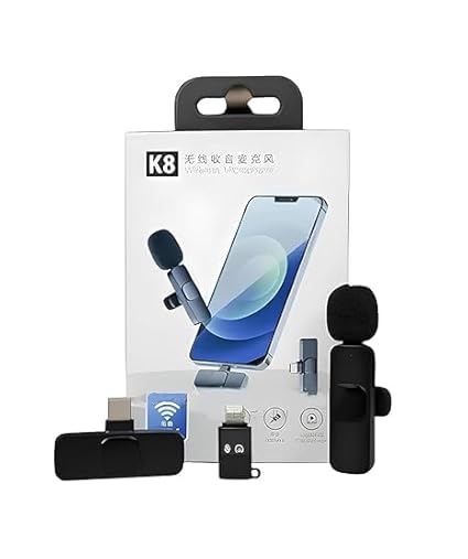 Portable K8 Wireless Microphone Clip-On for Vlogging YouTube Zoom
