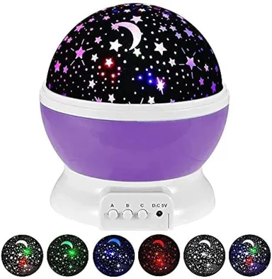 Digital Wave Star Master Lamp Night Light for Kids Teen Girls Boys Women Cute Star Projection Lamp Baby Room Decor Gift for Girlfriend Boyfriend Multicolour LED Night Light with Rotating Star Galaxy Effect thumbnail 1