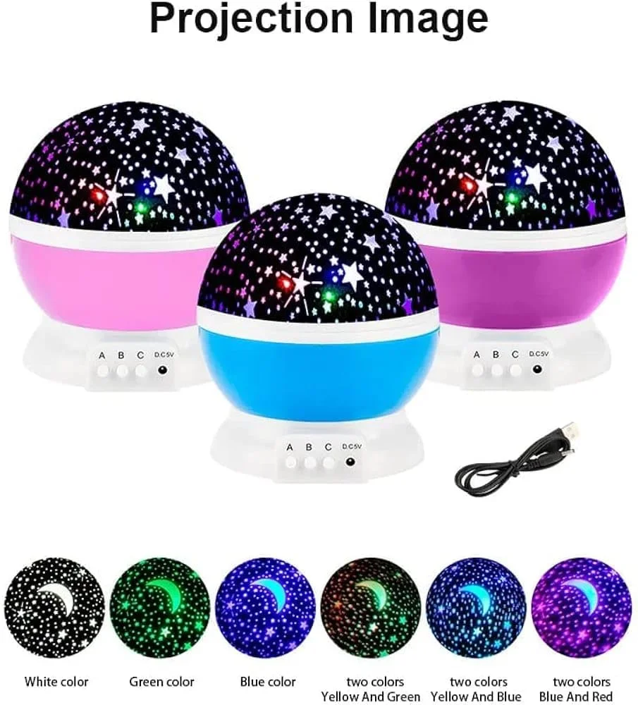 Digital Wave Star Master Lamp Night Light for Kids Teen Girls Boys Women Cute Star Projection Lamp Baby Room Decor Gift for Girlfriend Boyfriend Multicolour LED Night Light with Rotating Star Galaxy Effect image 4
