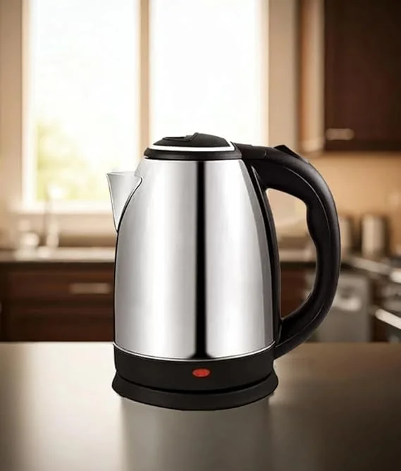 DIGITAL.WAVE Electric Kettle 2 Litre 1500W Stainless Steel Auto Cut-Off Fast Boiling Water Heater Tea Coffee Maker Silver ISI Style Kitchen Appliance India image 3