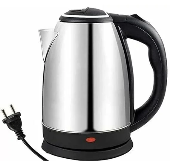 DIGITAL.WAVE Electric Kettle 2 Litre 1500W Stainless Steel Auto Cut-Off Fast Boiling Water Heater Tea Coffee Maker Silver ISI Style Kitchen Appliance India image 1