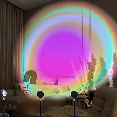 Digital Wave Sunset Lamp Projection 16 Color Changing LED Night Light with Remote Control Romantic Mood Lamp for Bedroom, Family, Couples, Adults and Kids Ambience Lighting, Portable Decorative LED Mood Lamp thumbnail 2