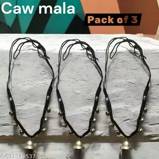 Traditional Cattle Necklace Caw Mala| Handcrafted Durable Black Thread with High-Quality Brass Bells for Farmers, Livestock Owners, and Cattle Adornments image 1