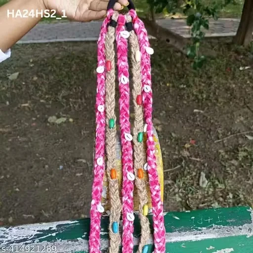 Handmade Unique Tribal Boho Hair Strings for Women | Multicolor Festival Hair Accessories | Indian Ethnic Hair Beads Strings | Bohemian Hair Jewelry for Girls & Ladies image 1