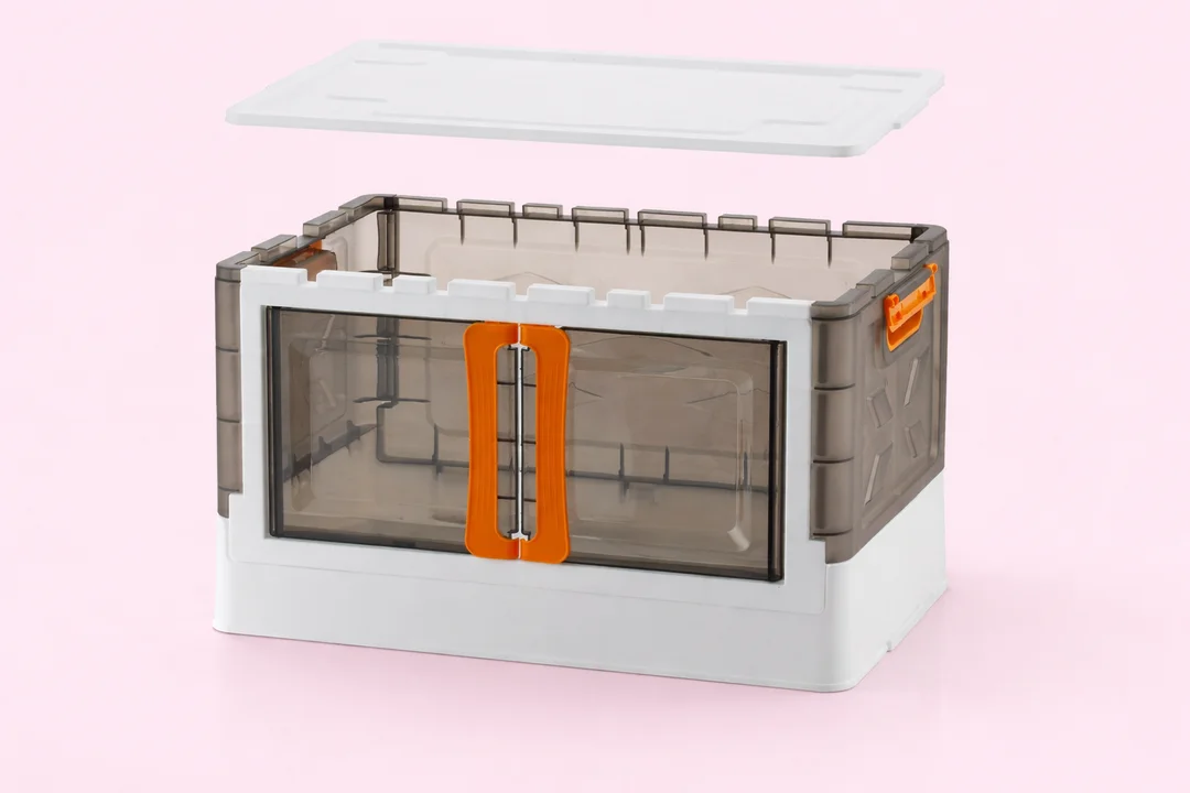 2 Layer Foldable Wardrobe Storage Box with Clear Front Door Heavy Duty Plastic Clothes Organizer Cabinet Stackable Space Saving Cupboard for Sarees Blankets Toys Wardrobe Storage Unit for Bedroom Hostel Home image 4