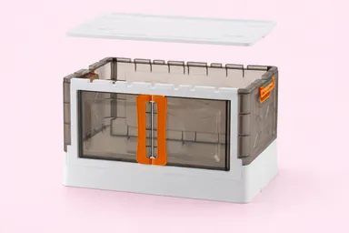 2 Layer Foldable Wardrobe Storage Box with Clear Front Door Heavy Duty Plastic Clothes Organizer Cabinet Stackable Space Saving Cupboard for Sarees Blankets Toys Wardrobe Storage Unit for Bedroom Hostel Home thumbnail 3
