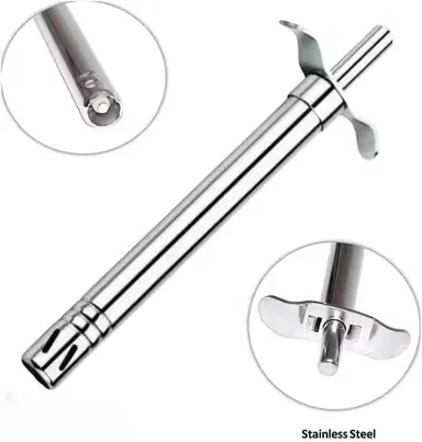 Kitchen Gas Lighter for LPG Stove Manual Spark Ignition Long Handle Stainless Steel Kitchen Lighter Safe Easy Use for Gas Stove Burner Candle and Diya Lighting Tool thumbnail 2