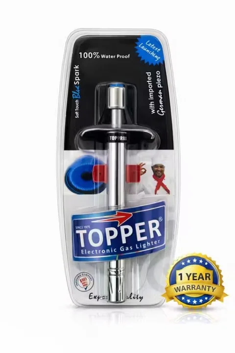 Blue Electronic Expert Gas German Imported Lighter Piezo Quality Soft Spark Topper Touch Water With Warrenty Year image 1